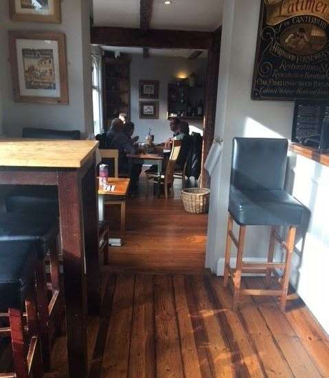 There are a number of tables and stools in the bar to accommodate those who just pop in for a pint. Through the archway you’ll find the downstairs dining area Picture: Secret Drinker