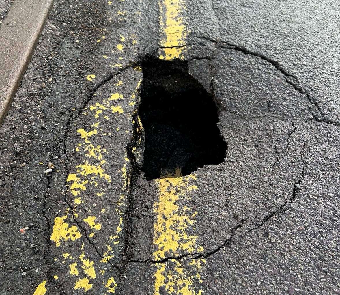 The hole is said to have appeared yesterday morning. Picture: Mark Steadman