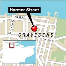 The fire broke out in a flat in Harmer Street, Gravesend just before 4am Monday. Graphic: Ashley Austen