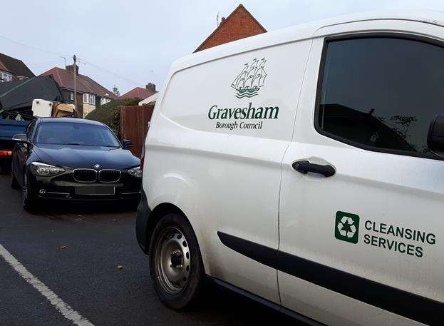 Gravesham council's deep cleaning team were called in to clean the blood off the road