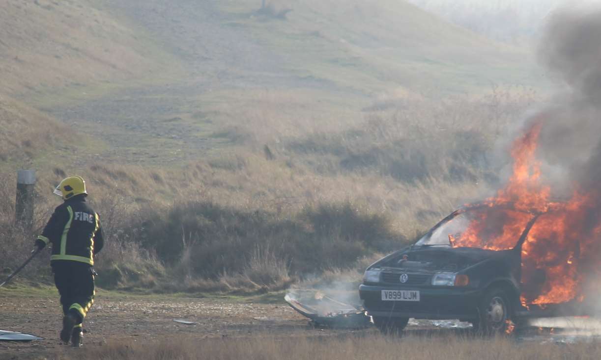 A car was blown up at Leysdown for the new TV series Kiss Me First