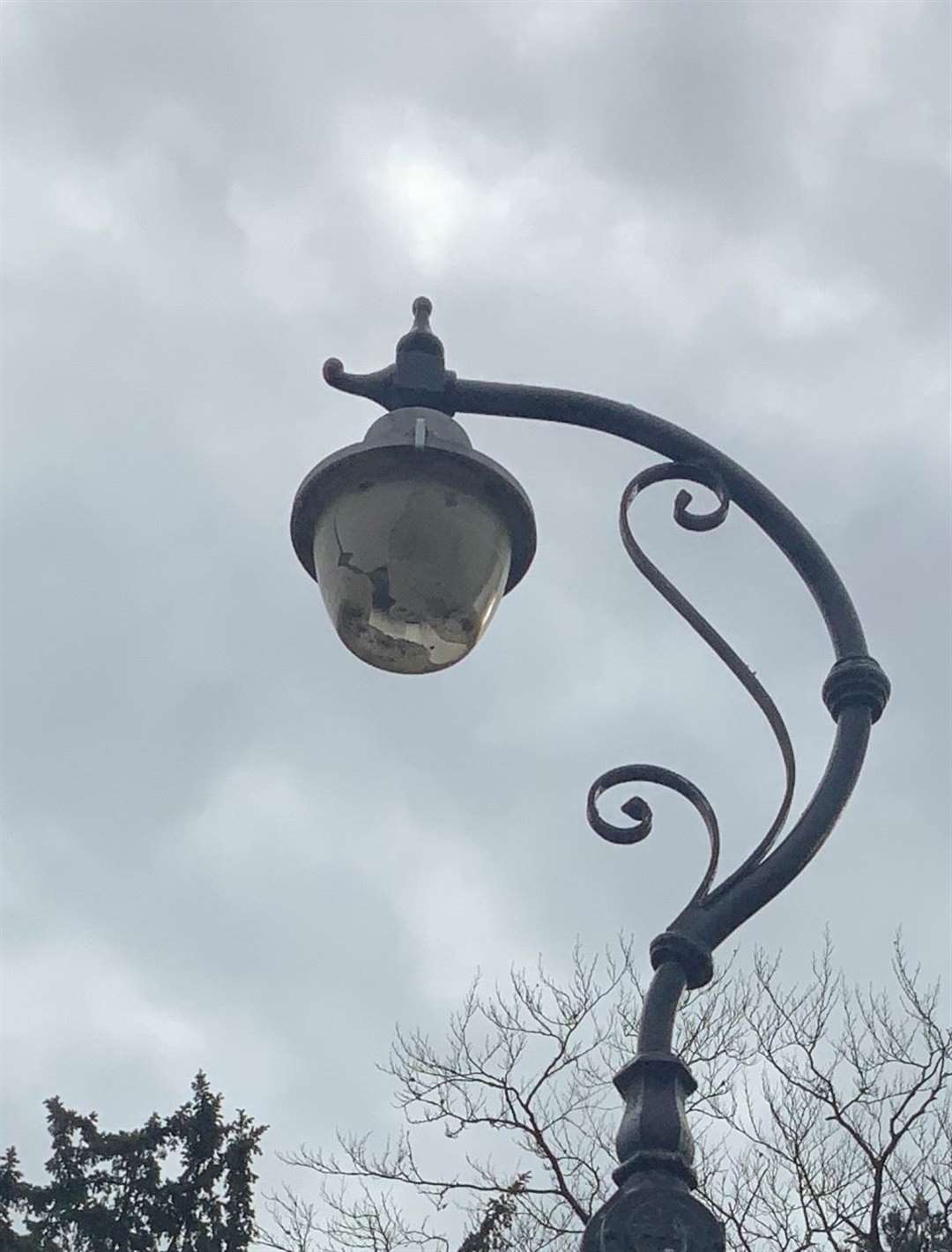 A street light was damaged by catapults in Cranbrook. Picture: Cranbrook and Sissinghurst Parish Council (49428326)