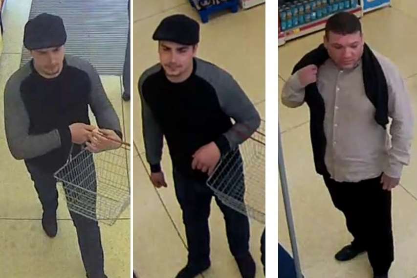 Police would like to speak to these men. Picture courtesy of Kent Police