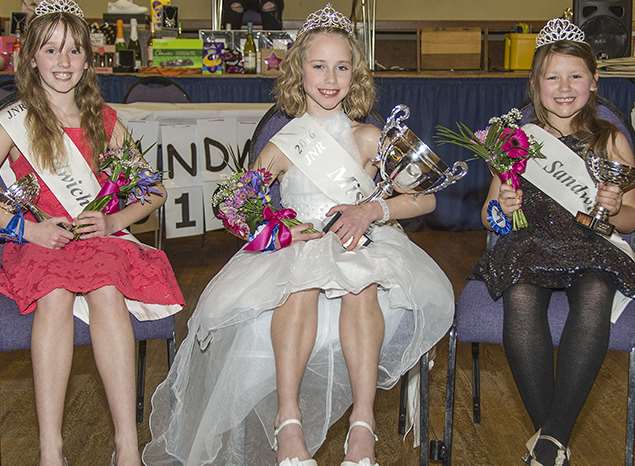 Junior princess Poppy Mcair, 10, Junior Queen Ruby Snelson, 10, and Junior princess Leah Sewell, seven. Picture: Anthony Cole