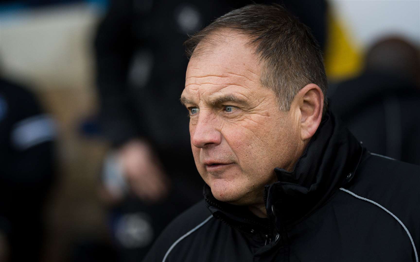 Steve Lovell on the sidelines during Gillingham's home defeat to Walsall in January. Picture: Ady Kerry