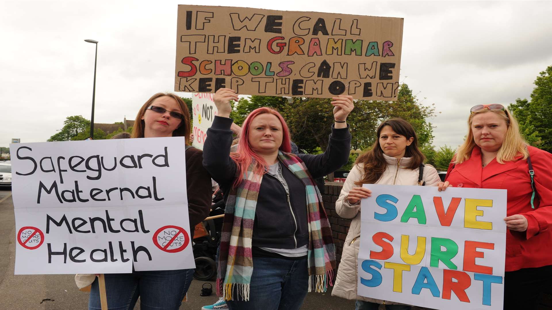 Mums and Kids protesting against the closure of Sure Start Centres outside Medway Council in Dock Road, Chatham back in May