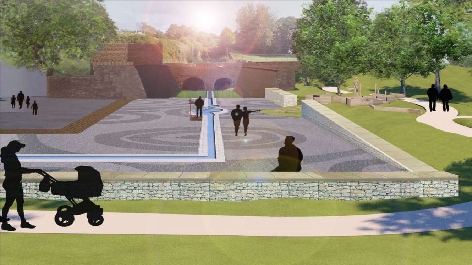 The Barrier Ditch will be reopened to create a public space. Picture: Medway Council