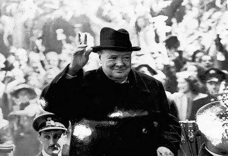 Winston Churchill during a visit to Hague, Netherlands. Picture: BBC