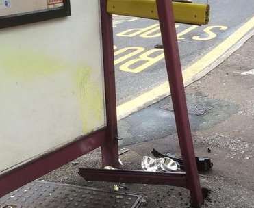 Drunk-driving Gary Reed smashed into this bus stop