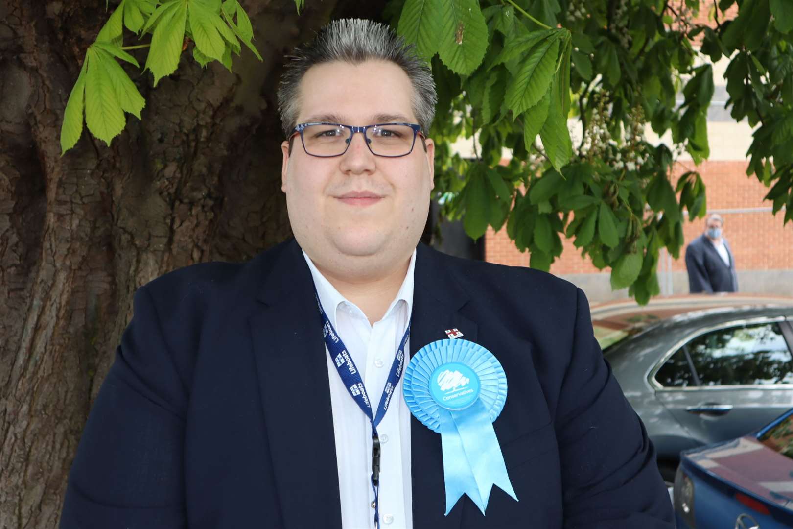 Cameron Beart (Conservative) tops the Sheppey poll for the KCC elections at Swallows Leisure Centre, Sittingbourne. Picture: John Nurden