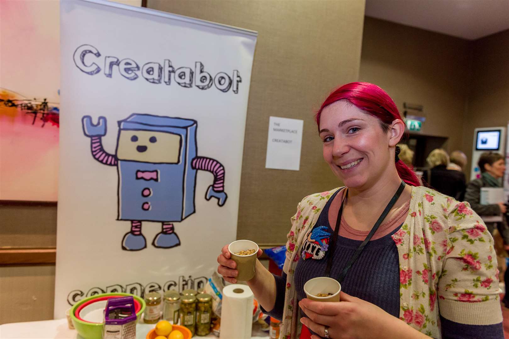 Natasha Steer, Creatabot leading healthy work snack demos at the Wellbeing Symposium
