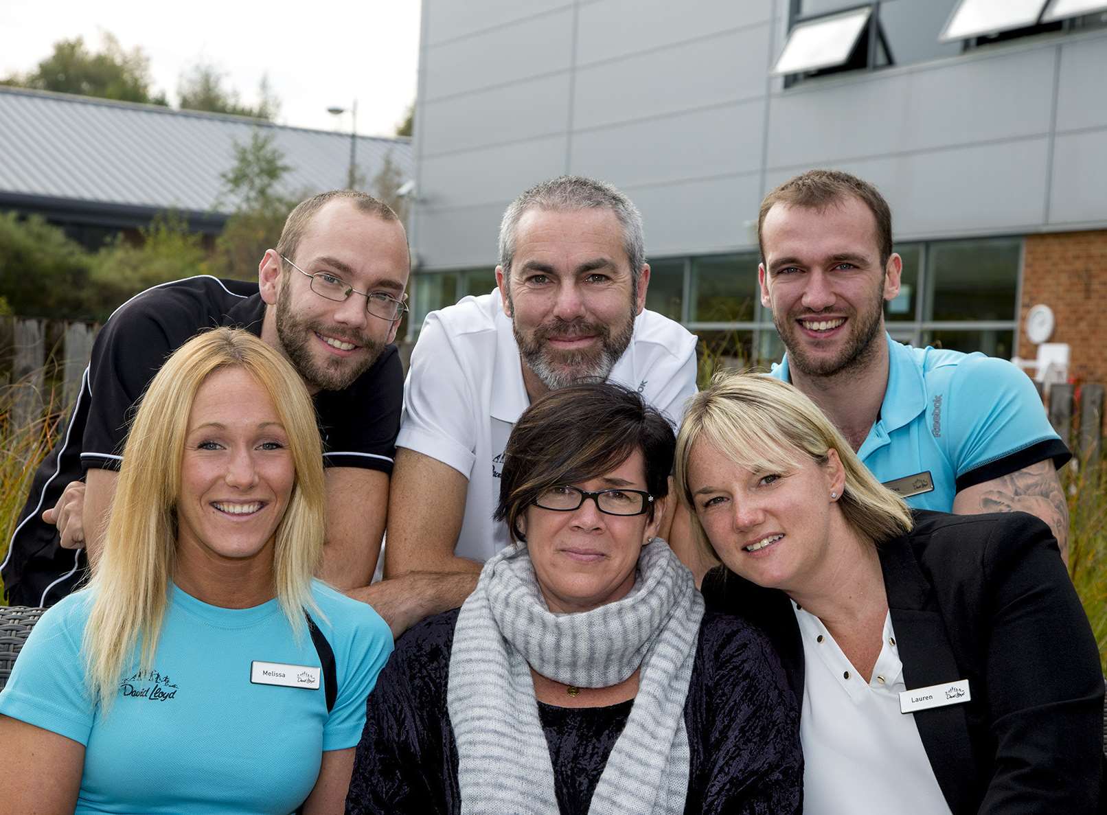 Luisa Pearce (centre) with staff from David Lloyd Gym in Kings Hill who have been helping in her recovery