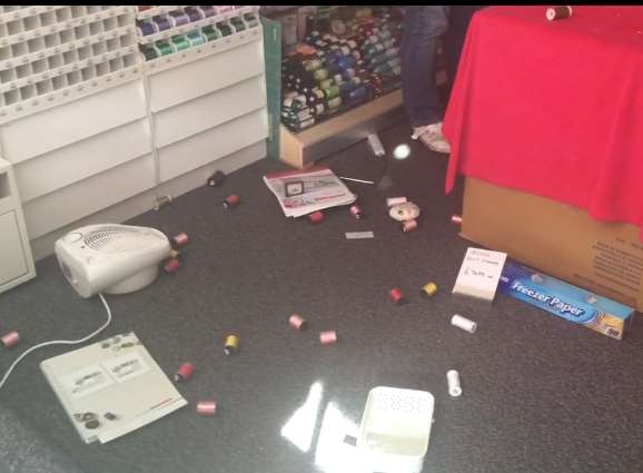 Burglars left a mess after taking around 15 sewing machines.
