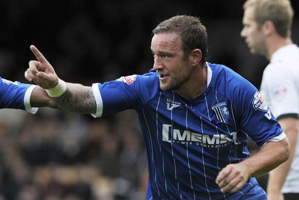 Danny Kedwell celebrates scoring against Port Vale Picture: Barry Goodwin