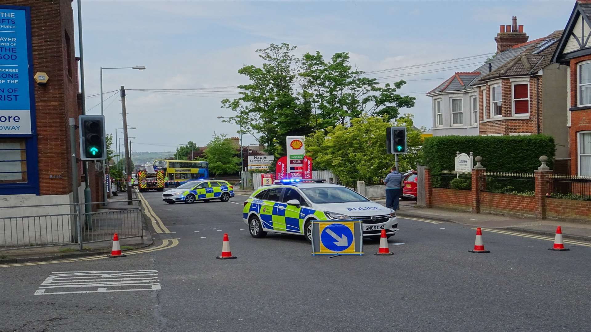 Both Napier and Nelson Road were closed, picture Tom Smy @EastKent999vids