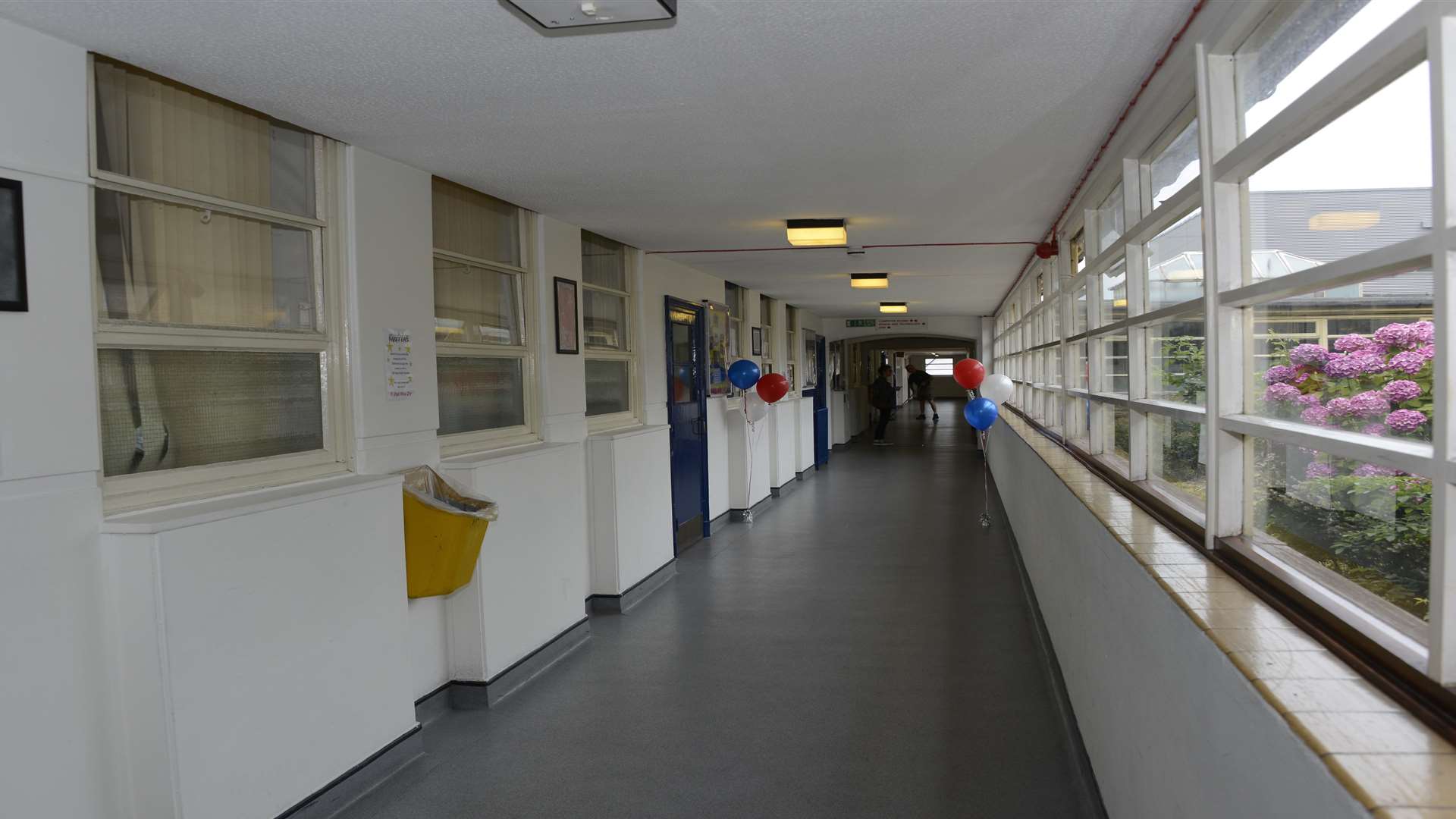 One of the long corridors within the old building
