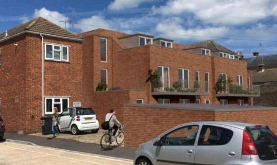 The approved scheme for the block of flats in Whitstable