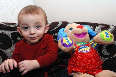 Miracle baby Jake Willett at home in Minster Road, Minster.