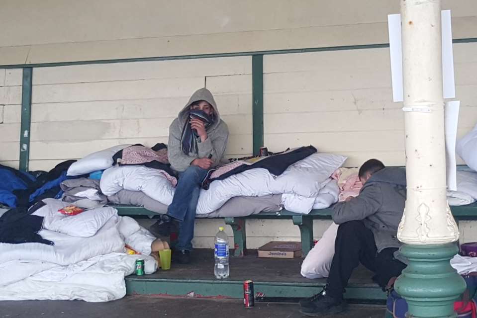 A group of homeless people had previously been living under the Victorian Shelter in Marine Drive