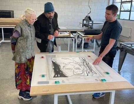 Vivienne Westwood visited Margate to see Tracey Emin's new exhibition A Journey To Death