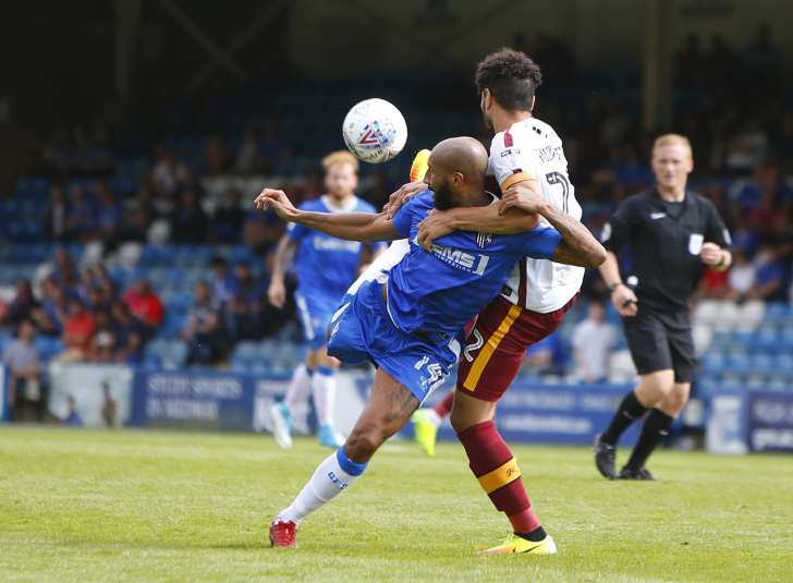 Josh Parker in action for Gillingham Picture: Andy Jones