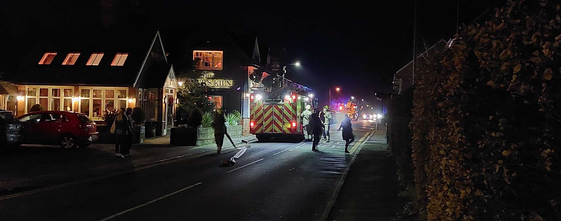 The fire is near The Tyler's Kiln pub in Hackington Road, Tyler Hill, Canterbury