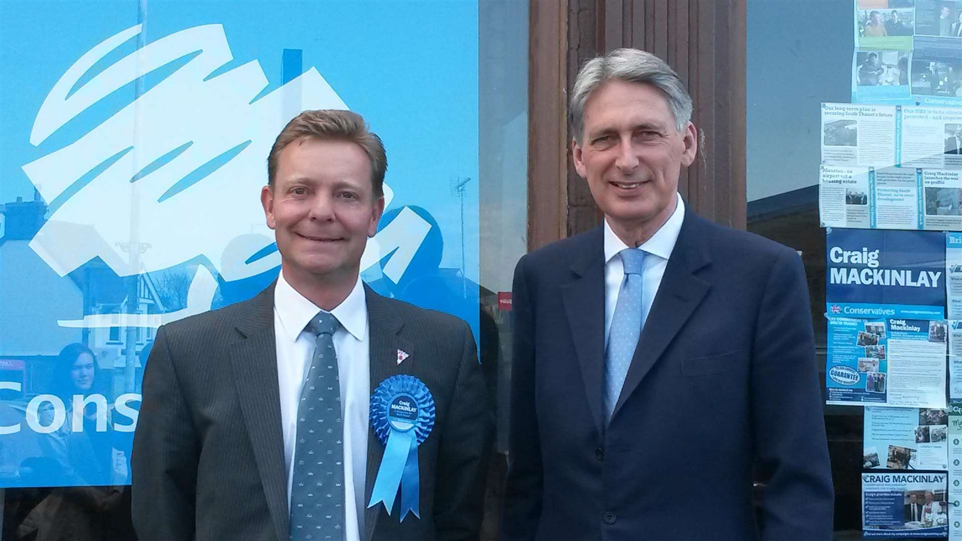 Craig Mackinlay was chosen as South Thanet election candidate, pictured here with then Foreign Secretary Philip Hammond in May 2015