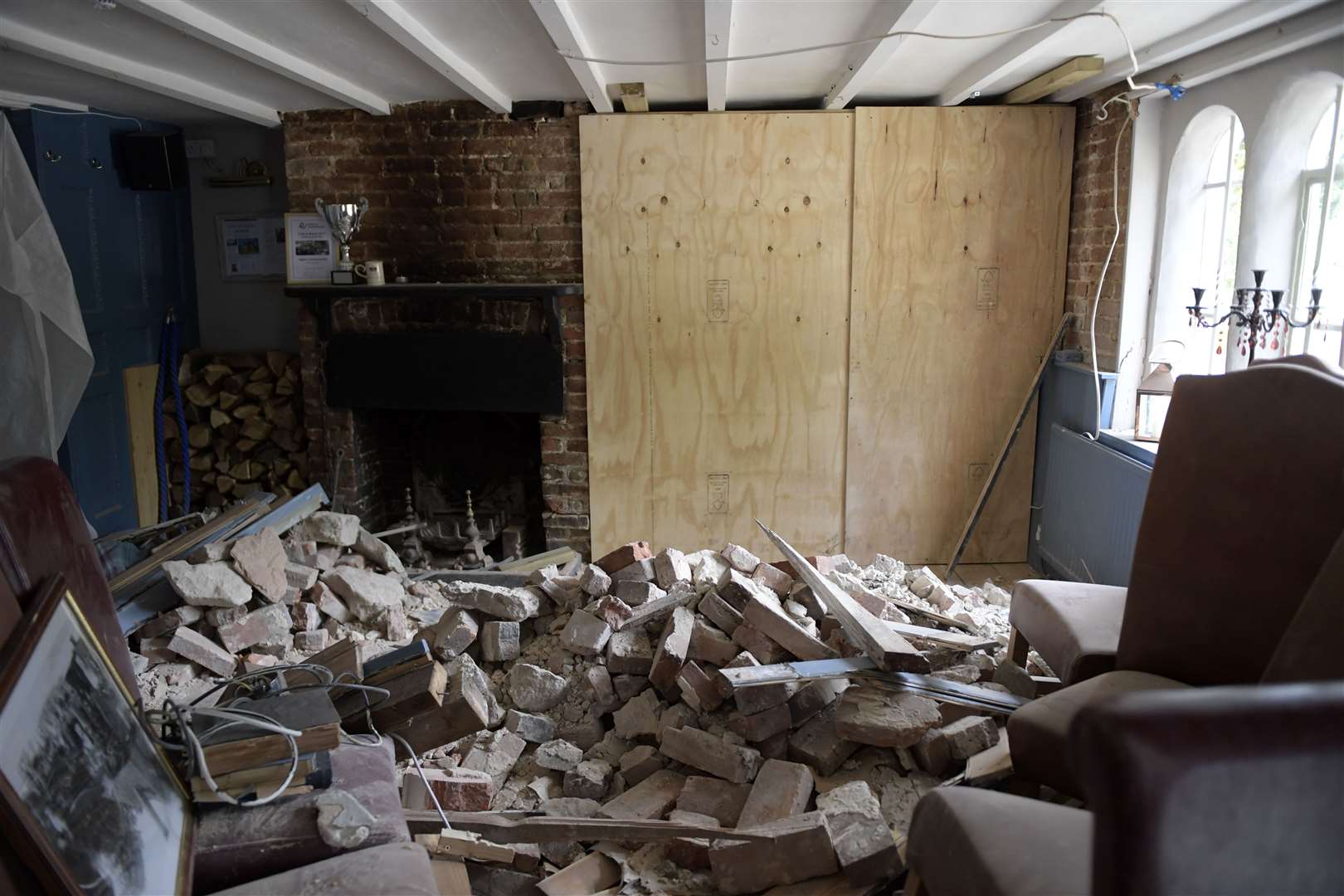 How the pub looked inside following July's incident. Picture: Barry Goodwin
