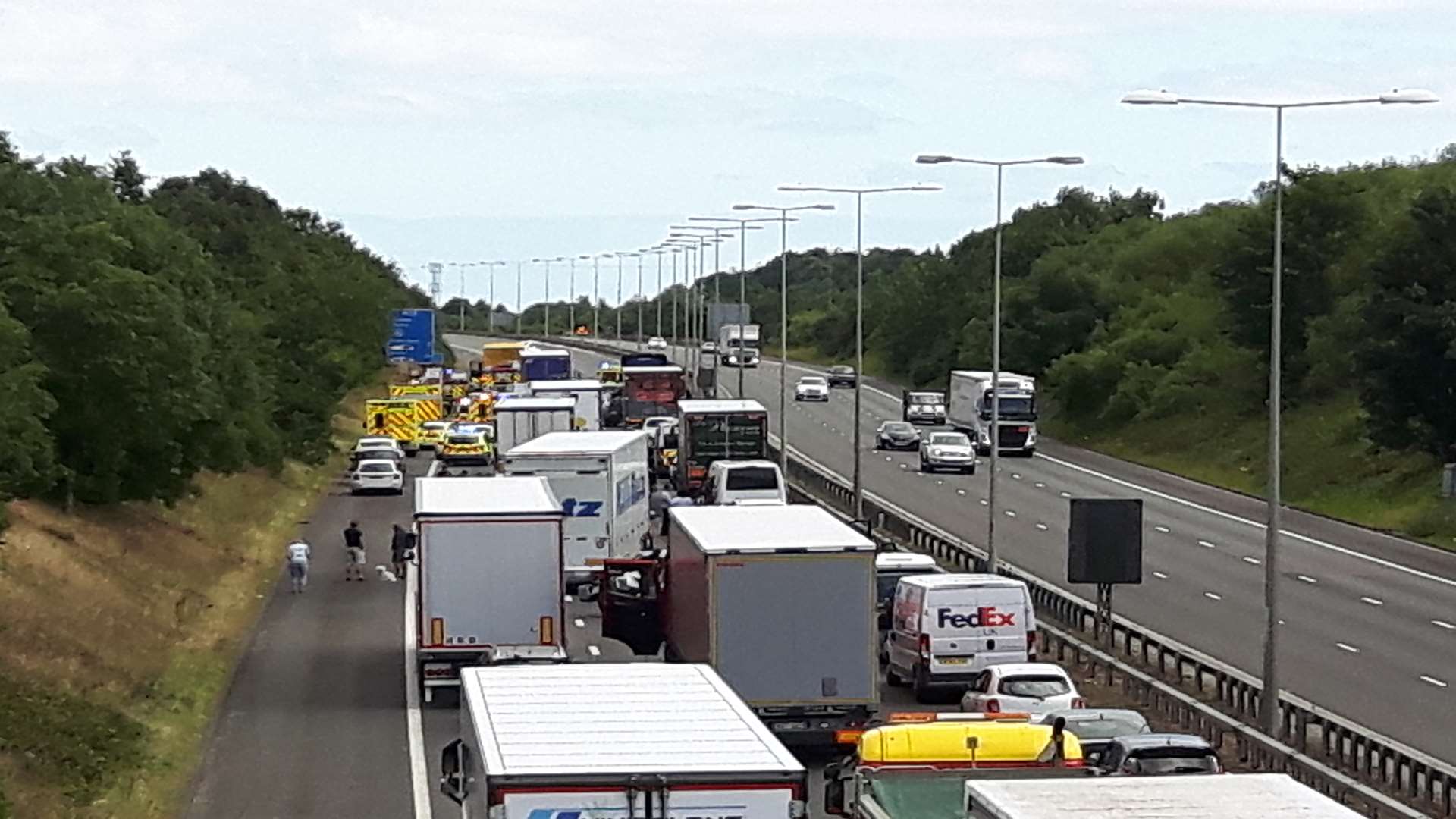 The M20 was closed for around seven hours
