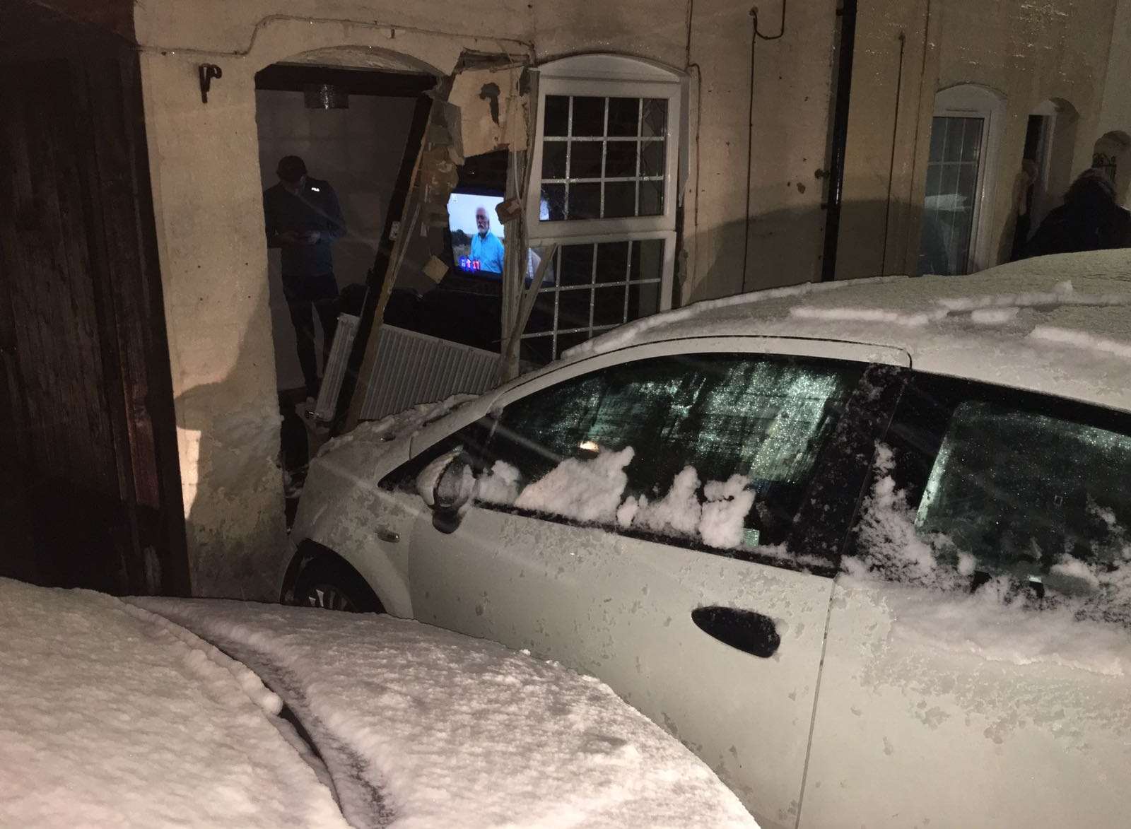 A car has crashed into a house in Lucerne Street, Maidstone. Picture: Daniel Lock