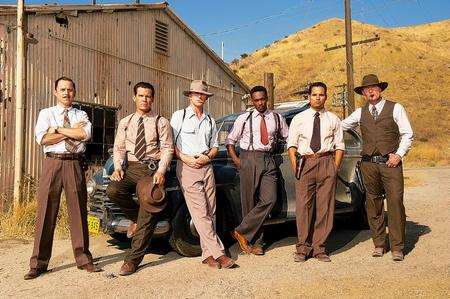 Giovanni Ribisi as Officer Conwell Keeler, Josh Brolin as Sgt. John O'Mara, Ryan Gosling as Sgt. Jerry Wooters, Anthony Mackie as Officer Coleman Harris, Michael Pena as Officer Navidad Ramirez and Robert Patrick as Officer Max Kennard in Warner Bros. Pictures' and Village Roadshow Pictures' drama Gangster Squad. Picture: Wilson Webb