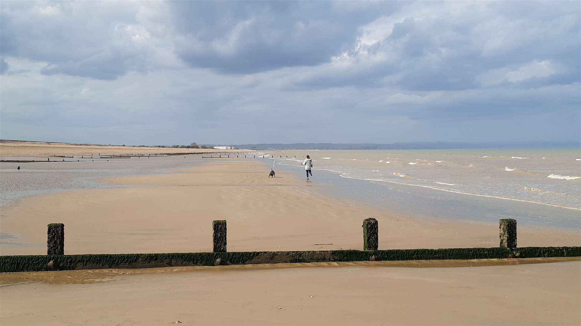 Littlestone Beach has acres of space when the tide is out
