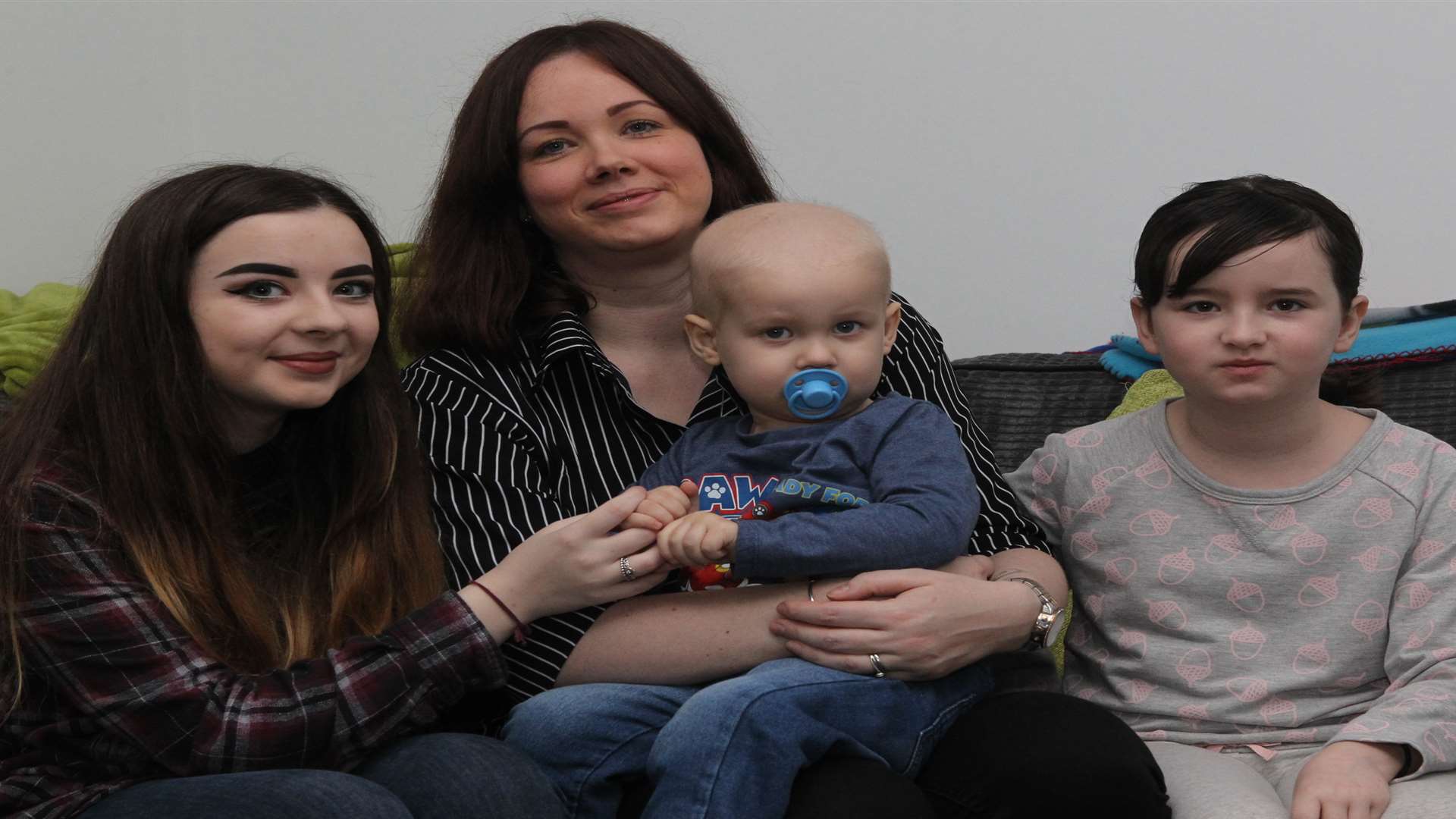 From left, Keanna Murray, 16, with mum, Stacie, brother, Callum, 2, and sister Allana, 10.