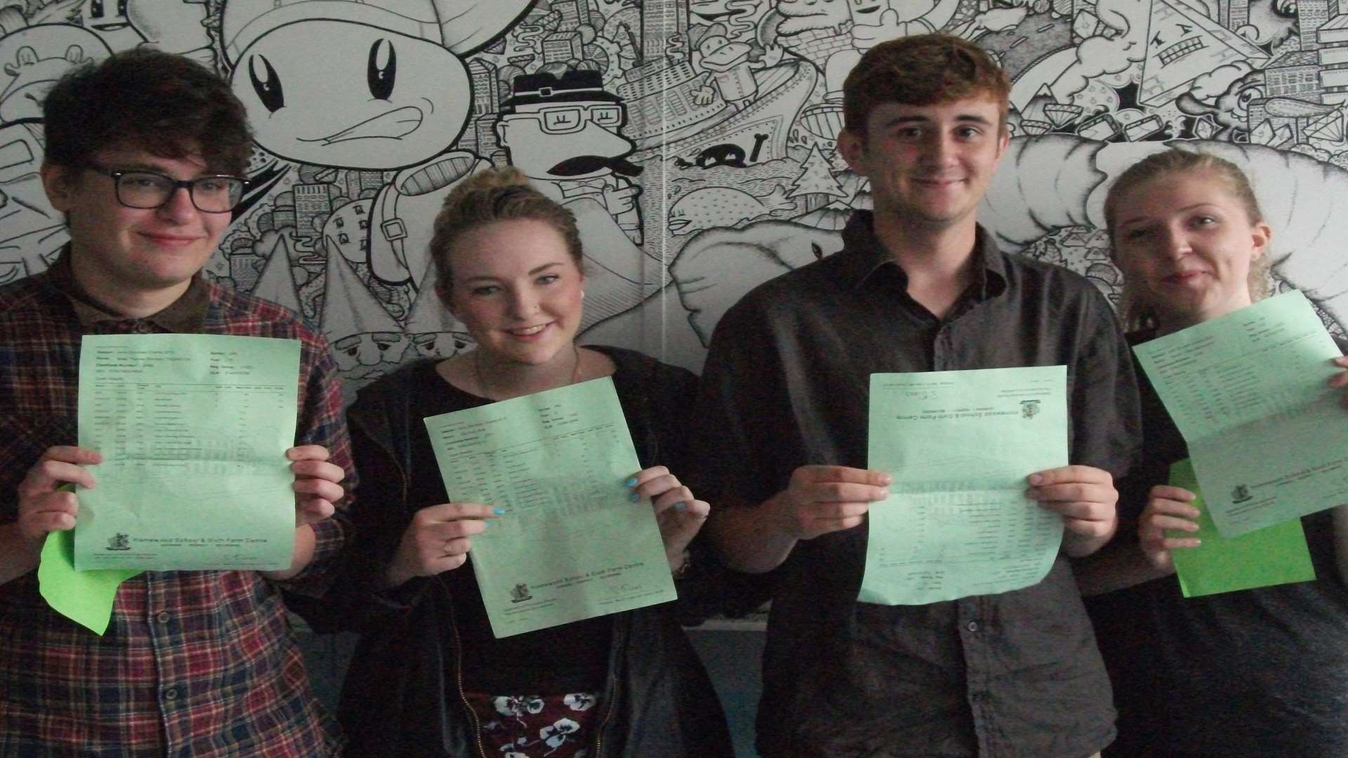 Homewood pupils Isaac Thornton, Elle Zuk, Patrick Tate and Bethan Meredith