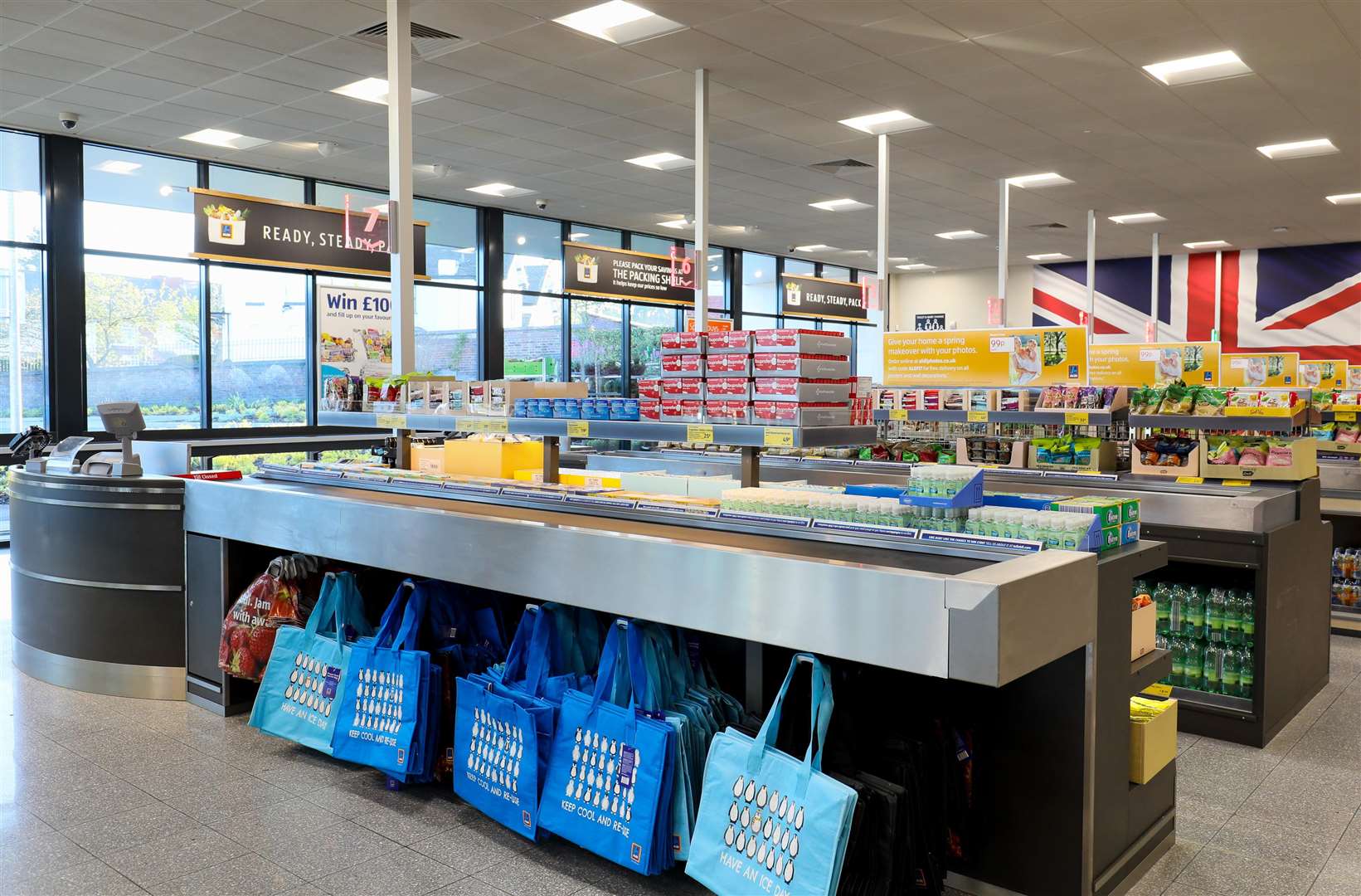 Inside one of Aldi's revamped stores. Picture by Shaun Fellows / Shine Pix.