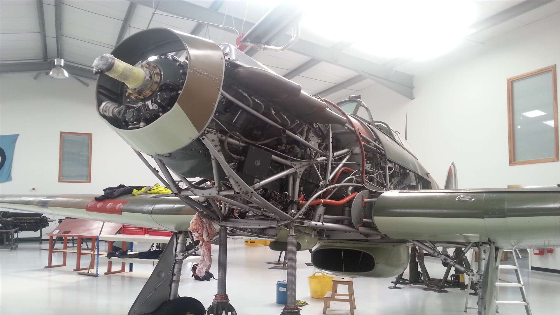 A Spitfire being worked on