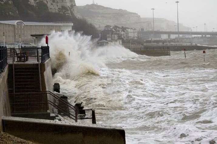 Choppy waters at Dover seafront yesterday. Picture: Lewis James Anderson