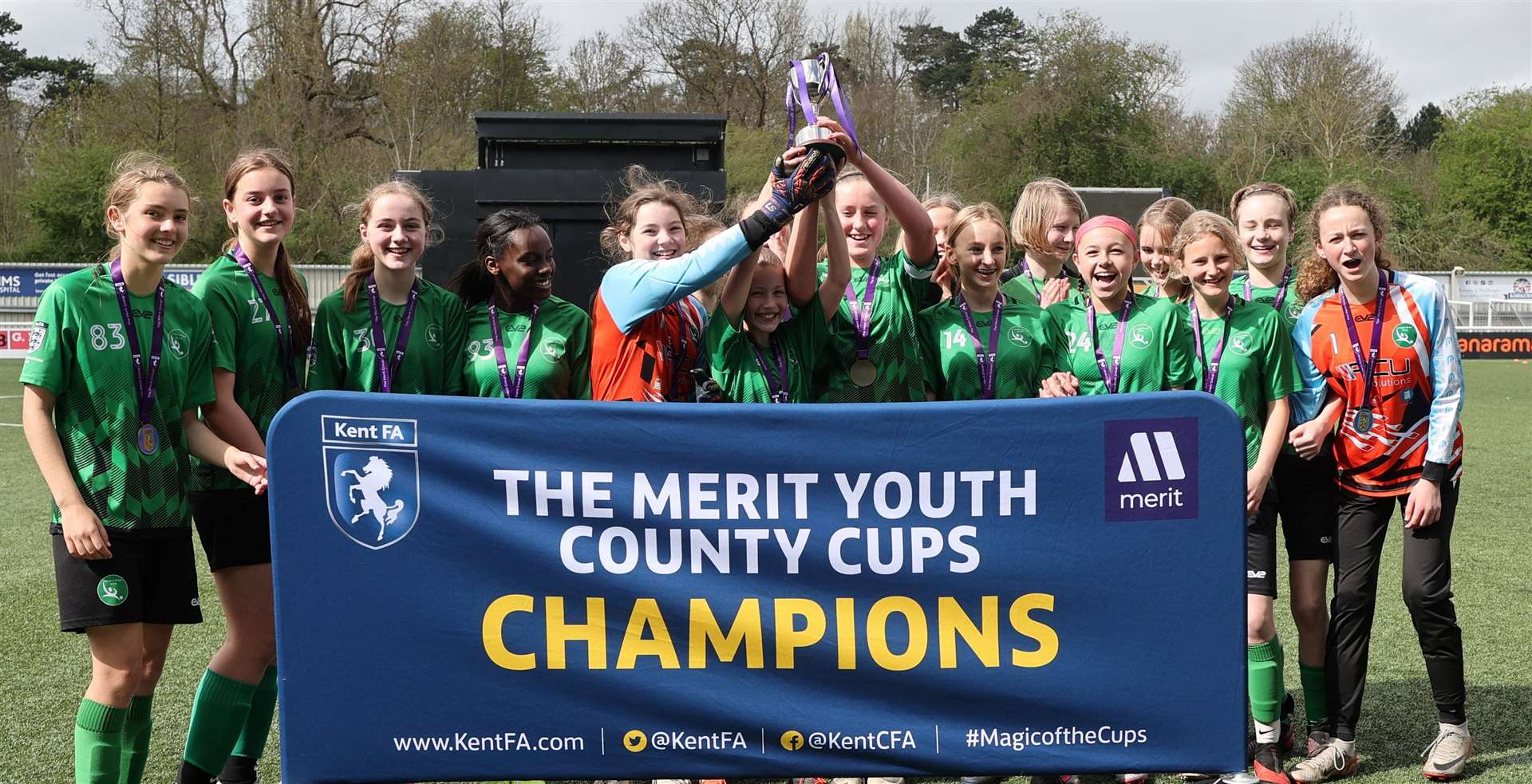 Langton Green under-13s celebrate their success. Picture: PSP Images