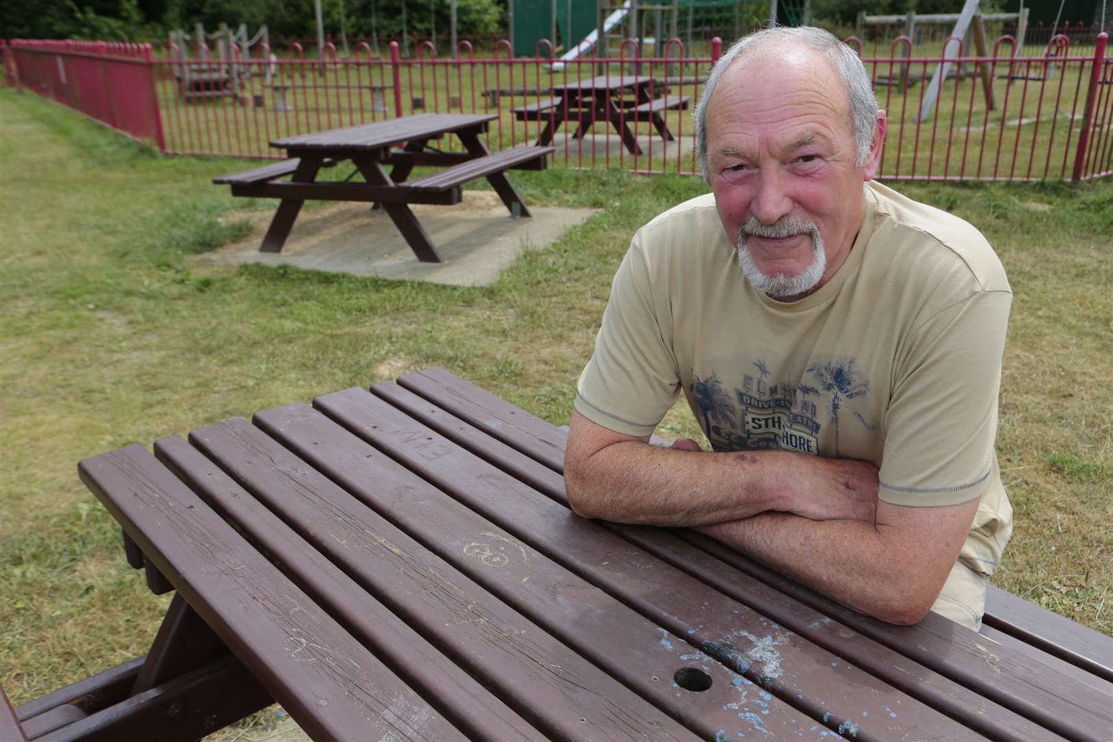 Benches have been damaged in the vandalism