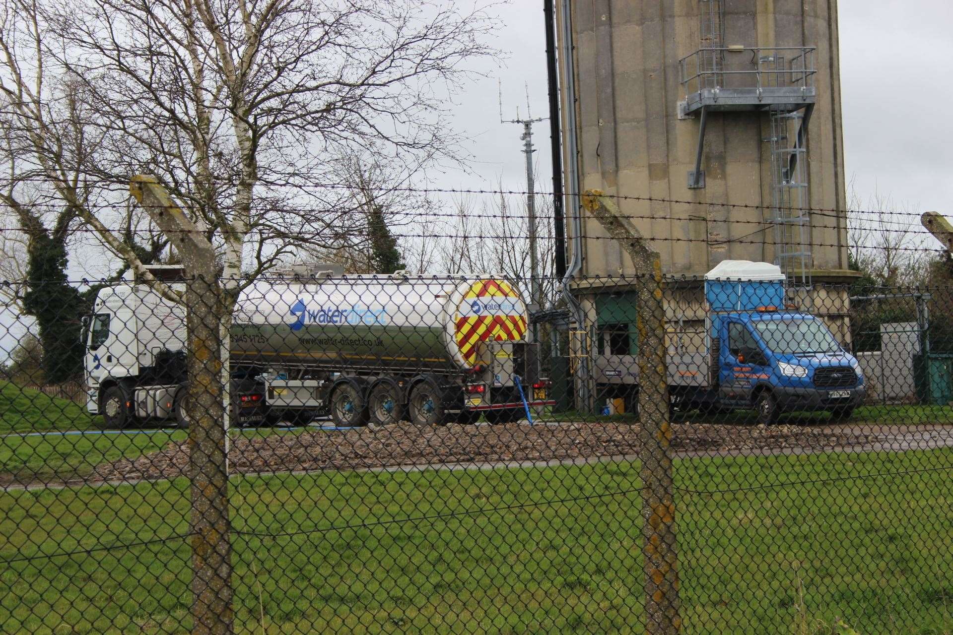 Water tankers have been refilling the reservoir at Chequers, Minster, Sheppey, this week following a power cut on Sunday (7788128)