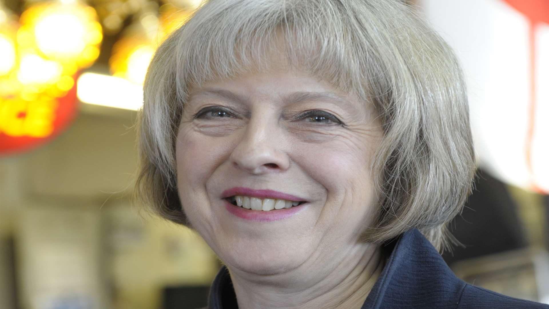 Home Secretary Theresa May on a visit to Kent.