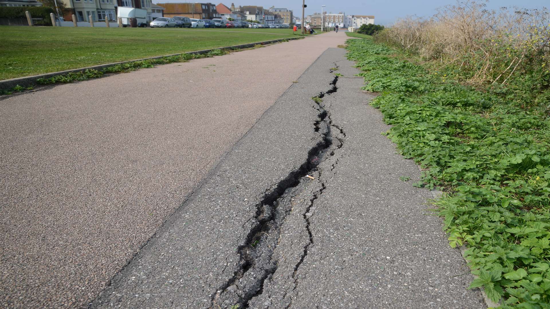 Cracks on a previous repair of the pathway