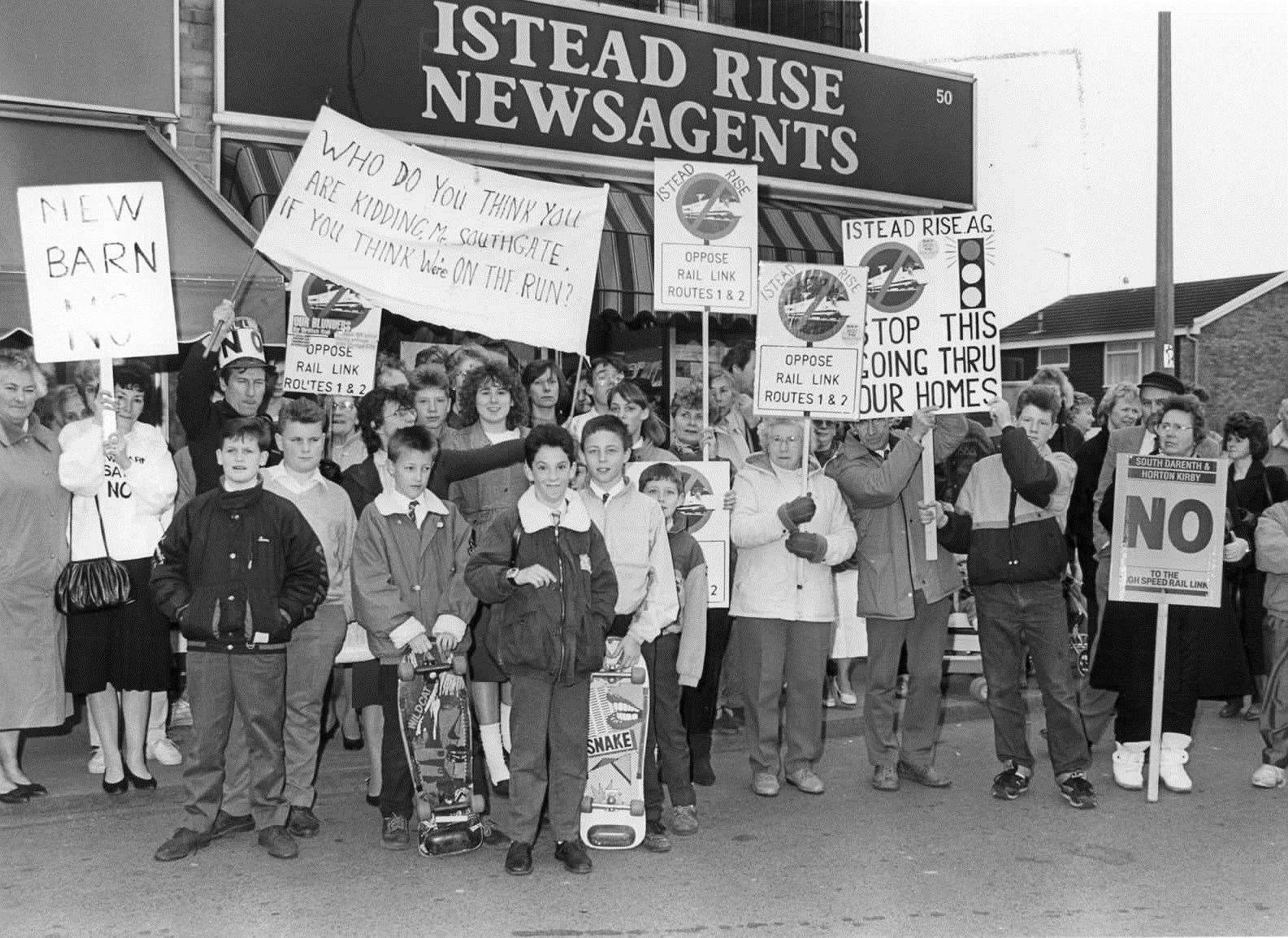 Protests at Istead Rise on March 15, 1989.