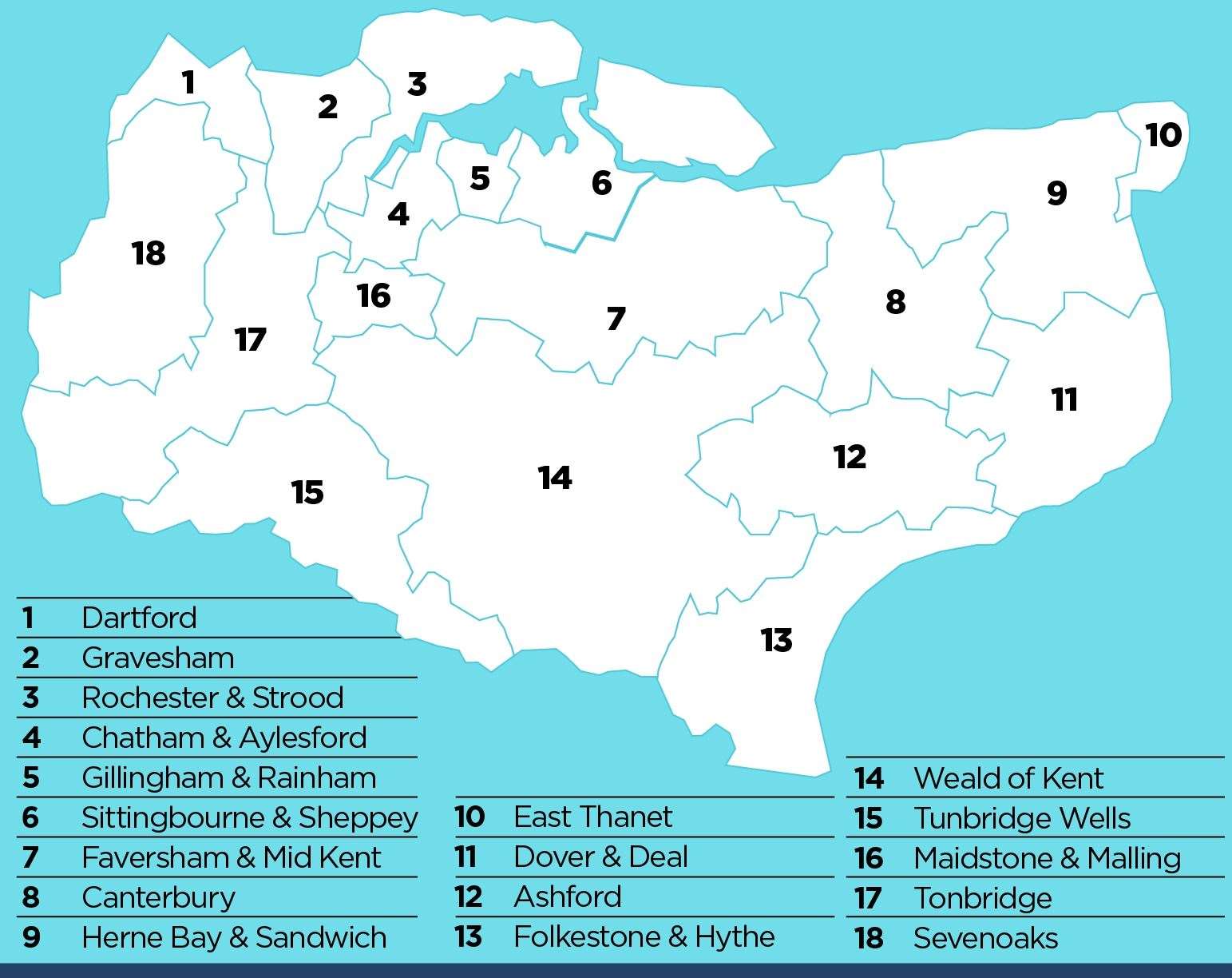 The new parliamentary constituencies in Kent