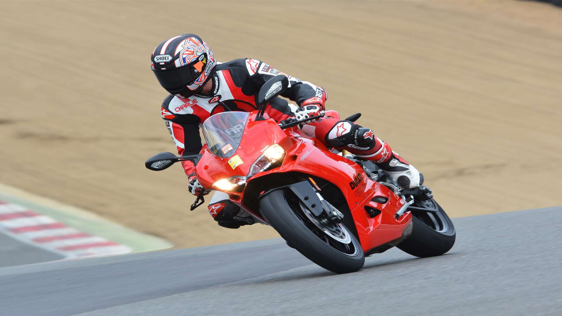 Keanu lapped the famous Kent circuit on a powerful Ducati motorcycle.