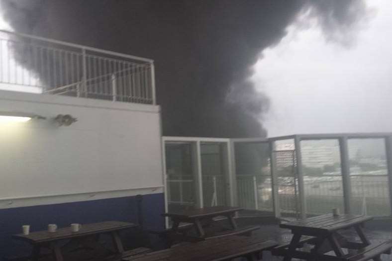 The fire broke out on the Pride of Canterbury ferry. Picture: Ed Sproston
