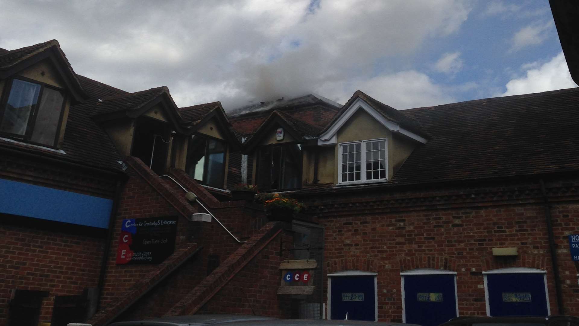 The Auction House Bar in Ashford on fire