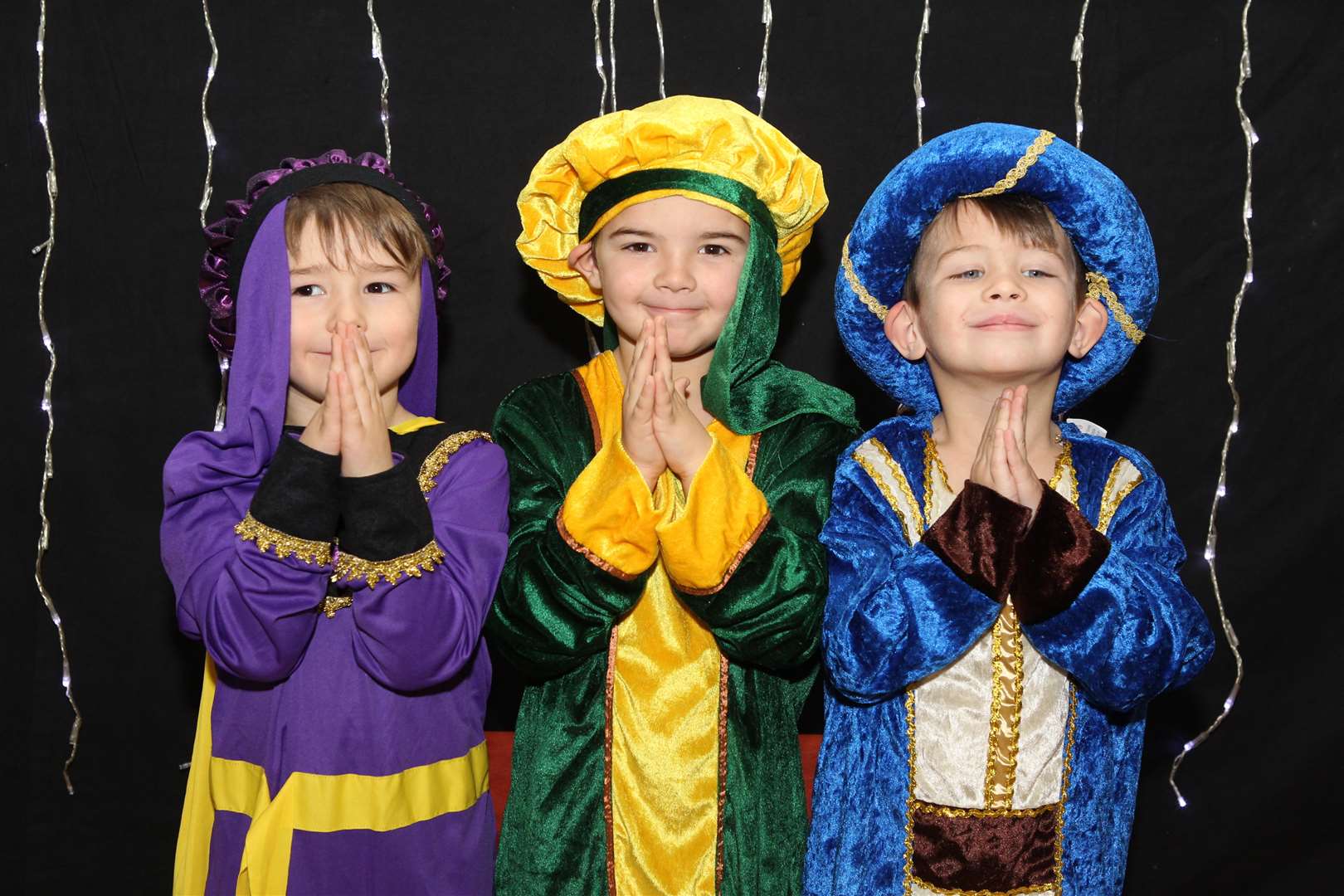 Alfie, four, McKenzie, five, and Joseph, four, as kings in the Lansdowne Primary nativity