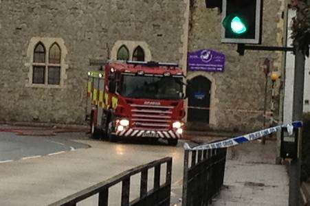 A cordon was put in place in Canterbury because of a gas canister.