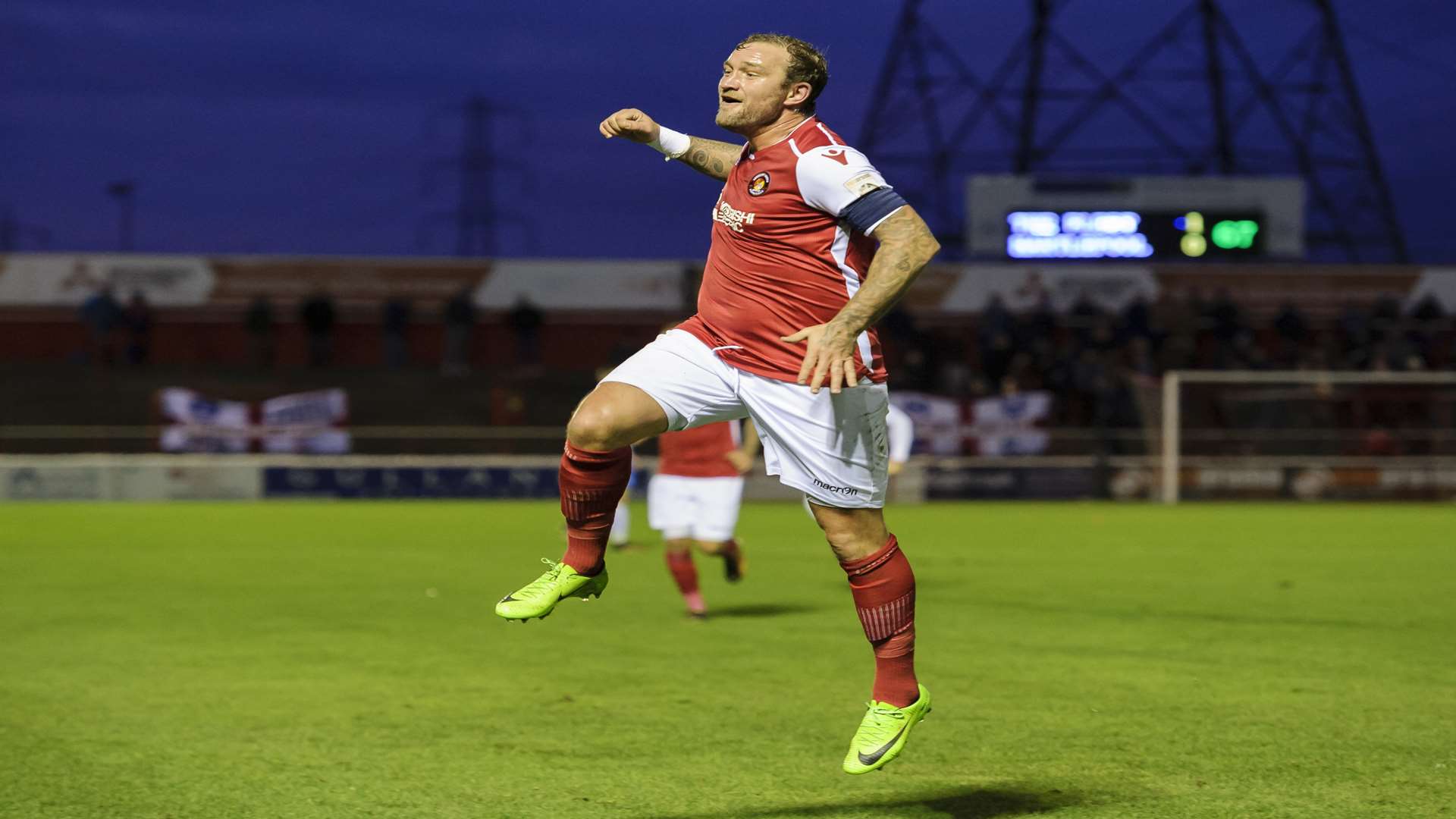 Danny Kedwell celebrates his goal against Hartlepool Picture: Andy Payton
